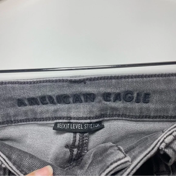 American Eagle Outfitters Grey Distressed High-Rise Skinny Jeans - Women - Picture 2 of 16